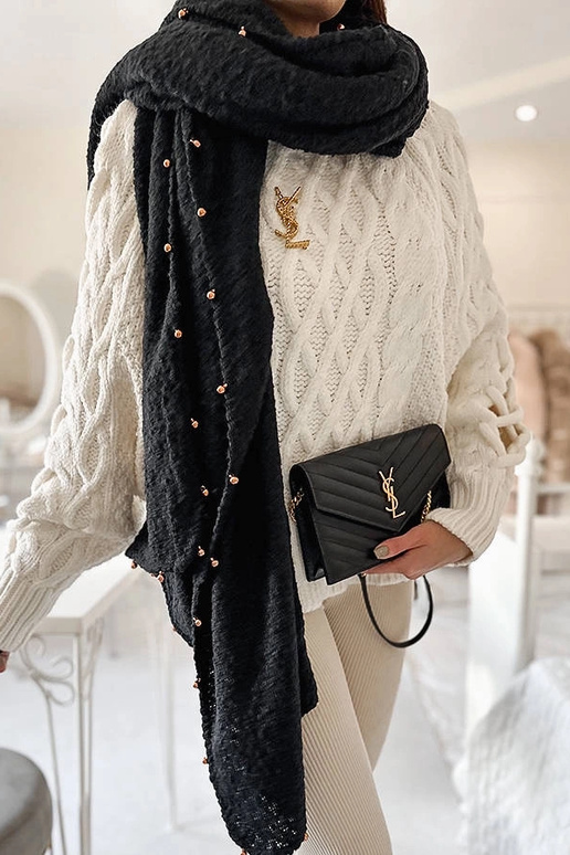 Châle à perles noires Yvonne Châle à perles noires Yvonne