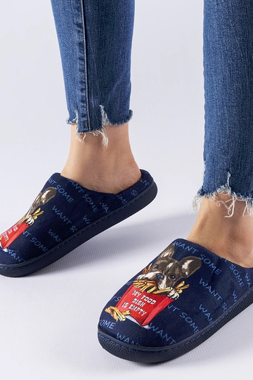 Chaussons French Fries souples bleu marine