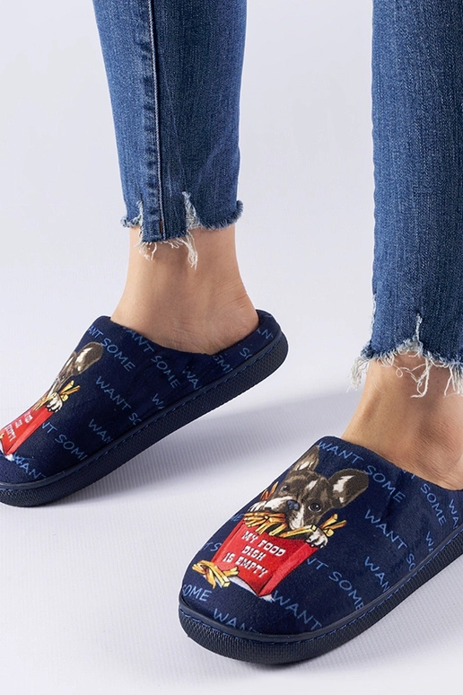 Marineblå bløde pommes frites hjemmesko