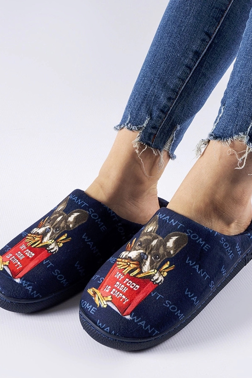 Chaussons French Fries souples bleu...