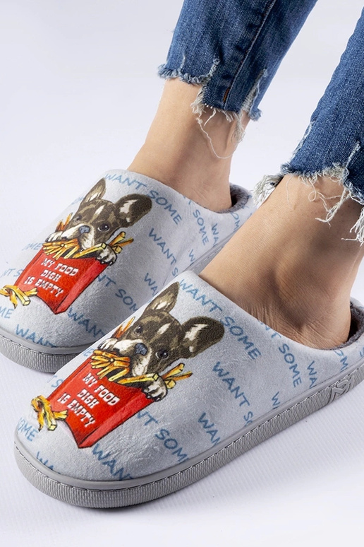 Grå bløde pommes frites hjemmesko