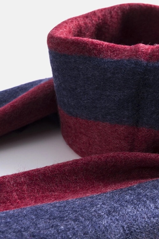 Écharpe bleu marine et rouge à...