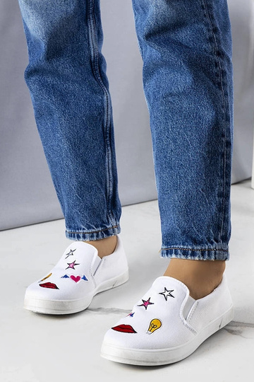 Baskets en tissu blanc avec...