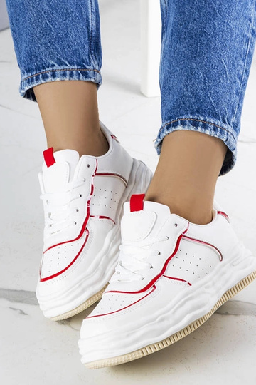 Baskets blanches avec empiècements rouges Nettie 2