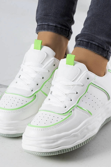 Weiße Sneakers mit grünen Einsätzen Nettie 2