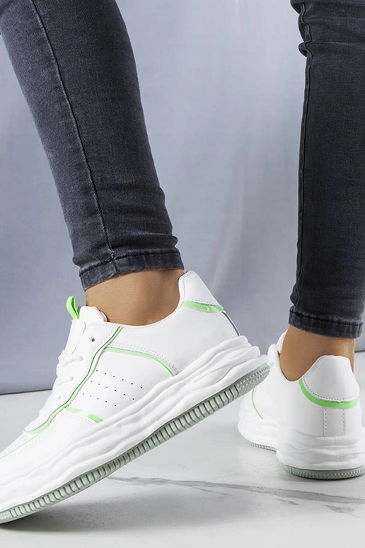 Hvide sneakers med grønne indlæg Nettie Hvide sneakers med grønne indlæg Nettie