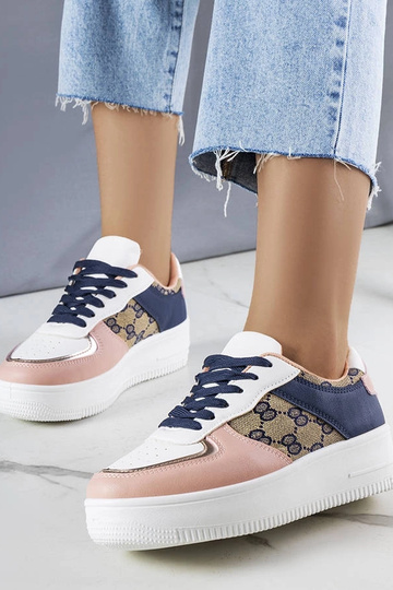 Rosa und marineblaue Damen-Sneakers Luzia