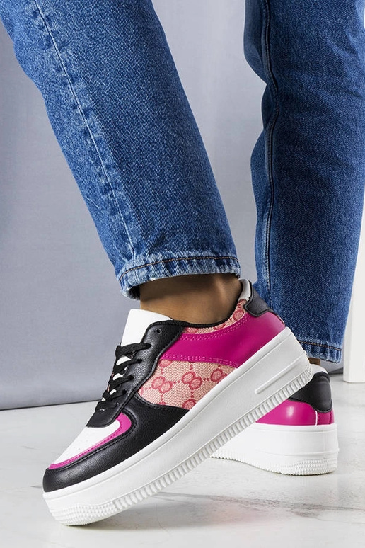 Roze-zwarte dames sneakers, „Luzia"