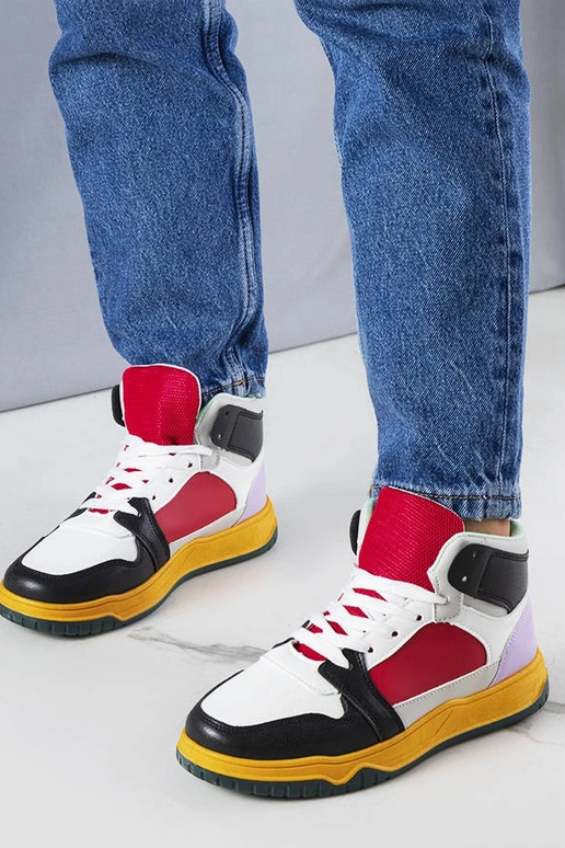 Elizabeths sorte og røde høje sneakers Elizabeths sorte og røde høje sneakers