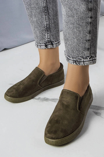 Groene sportieve schoenen van kunstsuède Leroy