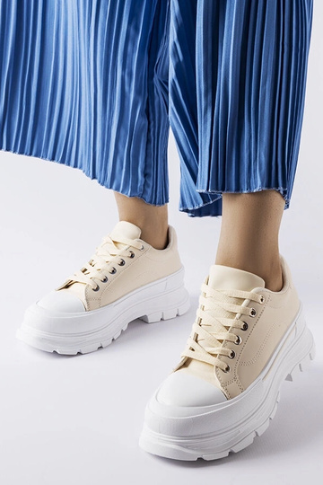 Beige høj platform sneakers...