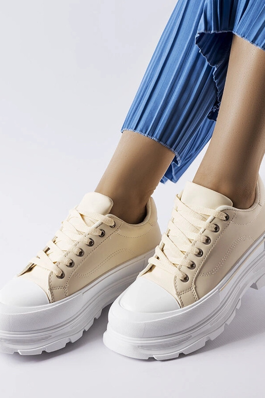 Beige Sneakers mit hohem Plateau Kari Beige Sneakers mit hohem Plateau Kari