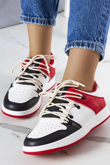 Zwart-rode retro sneakers,... 2