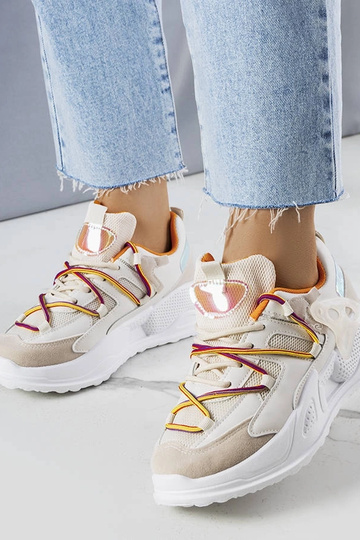 Baskets Traci beiges en...