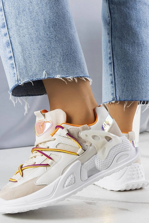 Baskets Traci beiges en matières mixtes Baskets Traci beiges en matières mixtes