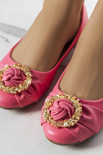 Ballerines roses à décor doré Antoinette