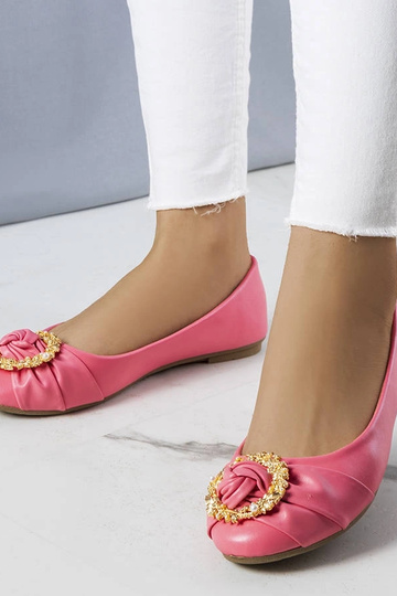 Pink balletlejligheder med gulddekoration Antoinette 2