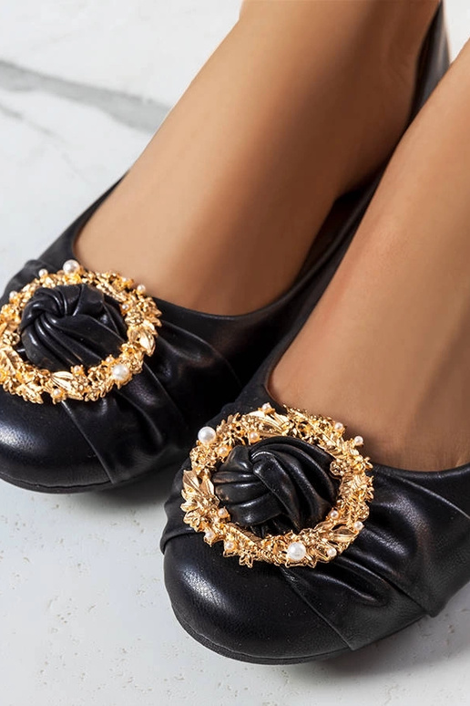 Schwarze Ballerinas mit...