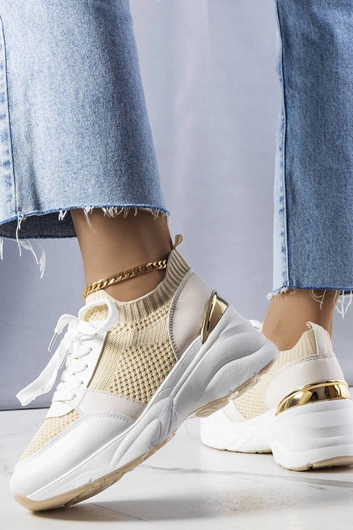 Beige sneakers på Ann platformen Beige sneakers på Ann platformen