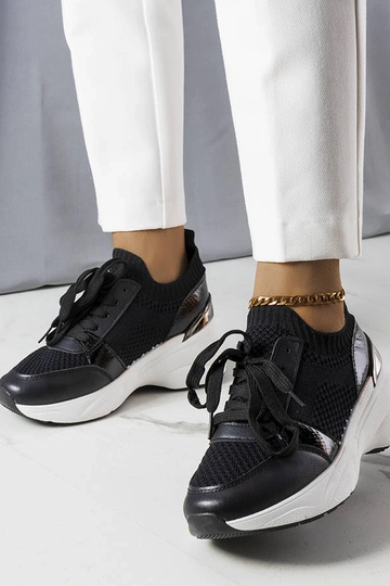 Baskets noires à plateforme, « Ann » 2