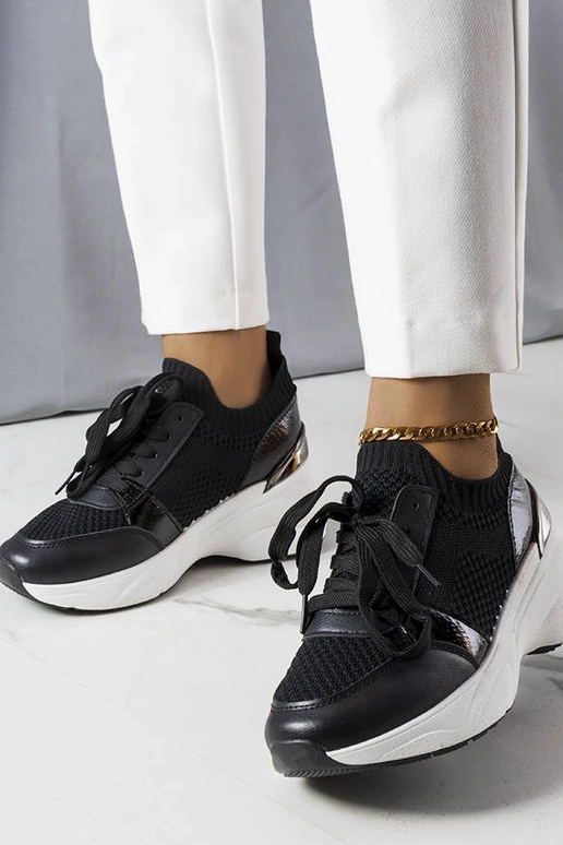 Baskets noires à plateforme, « Ann »