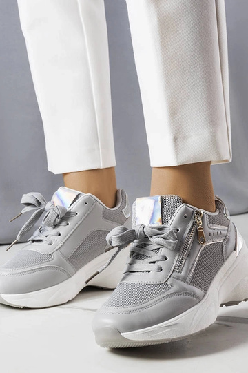 Stacey – Graue Keilsneakers