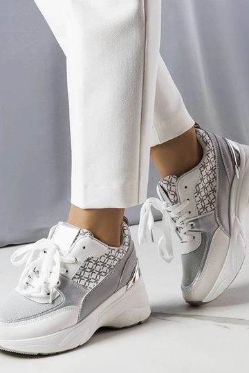 Graue Sportschuhe mit...