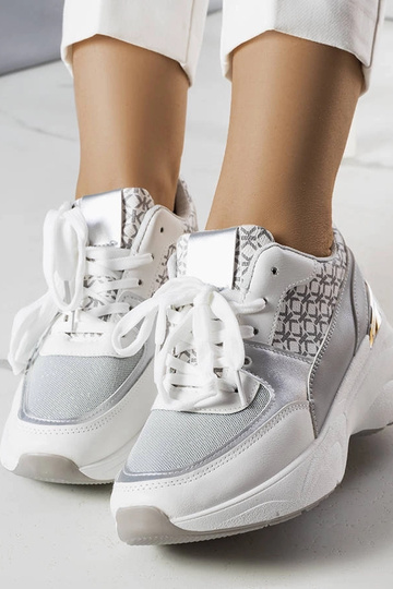 Grijze sportschoenen met monogram, „Lora" 2