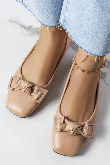 Beige Ballerinas mit Schleife Tabitha 2