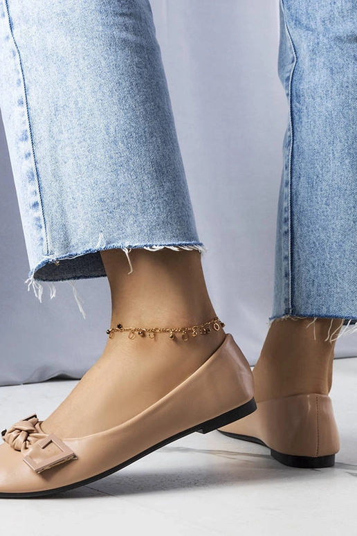 Beige Ballerinas mit Schleife Tabitha