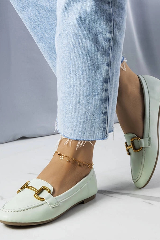 Grüne Loafer mit Goldverzierung Regina Grüne Loafer mit Goldverzierung Regina