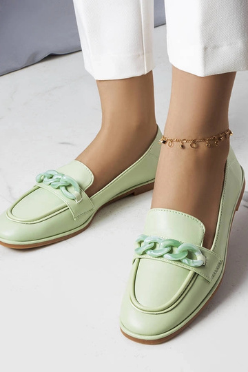 Grønne Bobbie Chain Loafers