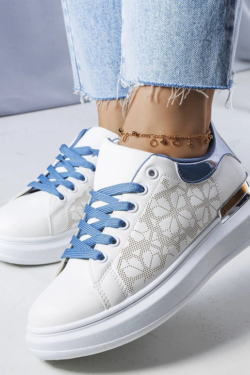 Erins weiß-blaue perforierte Schuhe Erins weiß-blaue perforierte Schuhe