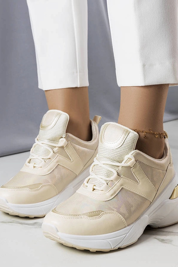 Beige Sneakers mit metallischen Einsätzen Ruais