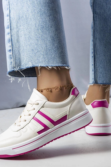 Creme sneakers med lyserøde... 2