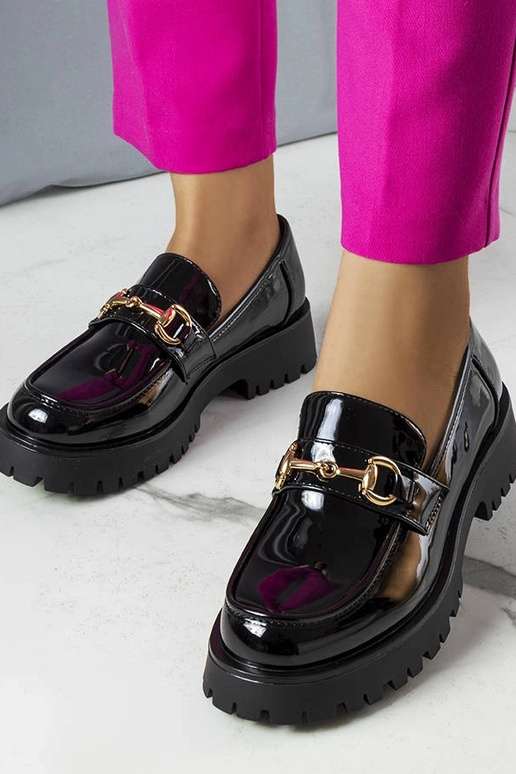 Mocassins laqués noirs Simard