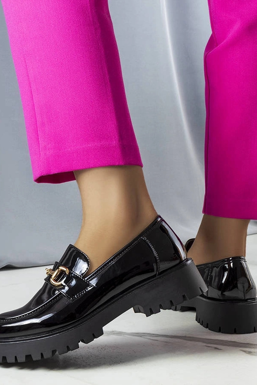 Mocassins laqués noirs Simard