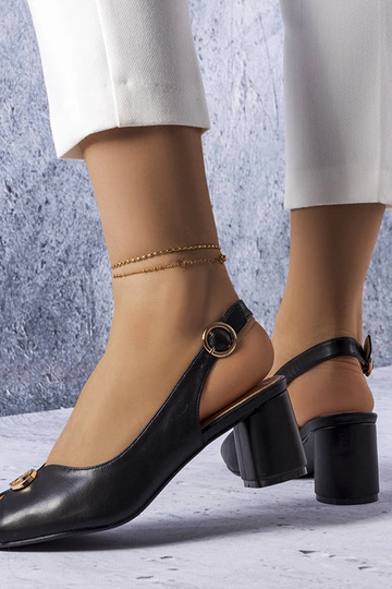 Sorte elegante Grimard sandaler 2