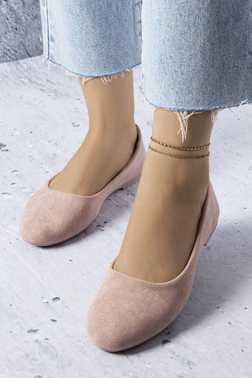 Pink ballerinaer med læder indersål Lespérance