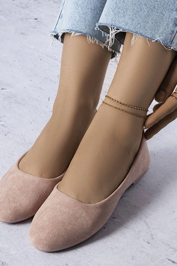 Pink ballerinaer med læder... 2