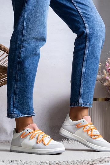 Baskets grises pour femmes, baskets à lacets, Arcobaleno