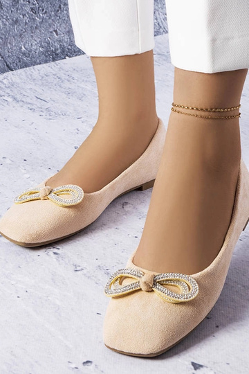 Beige Ballerinas mit...