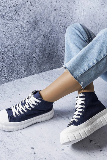 Marineblaue High-Top-Sneakers von Couet 2