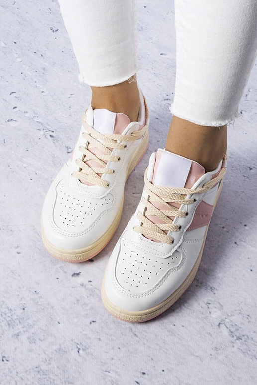 Marcella hvide og lyserøde sneakers...