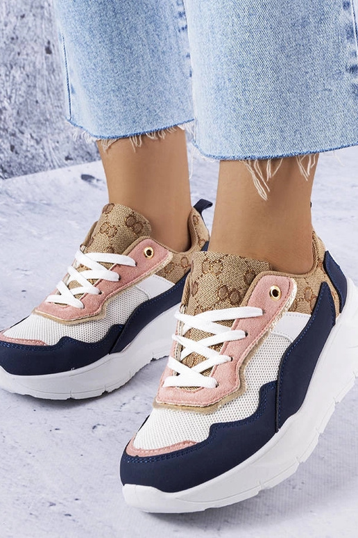 Marineblaue Sneakers mit goldenen... Marineblaue Sneakers mit goldenen...