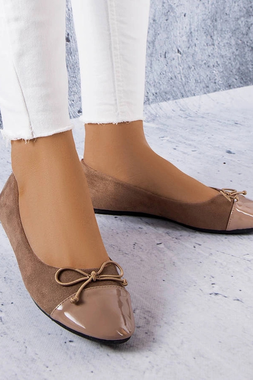 Ballerines à bout verni marron Simard