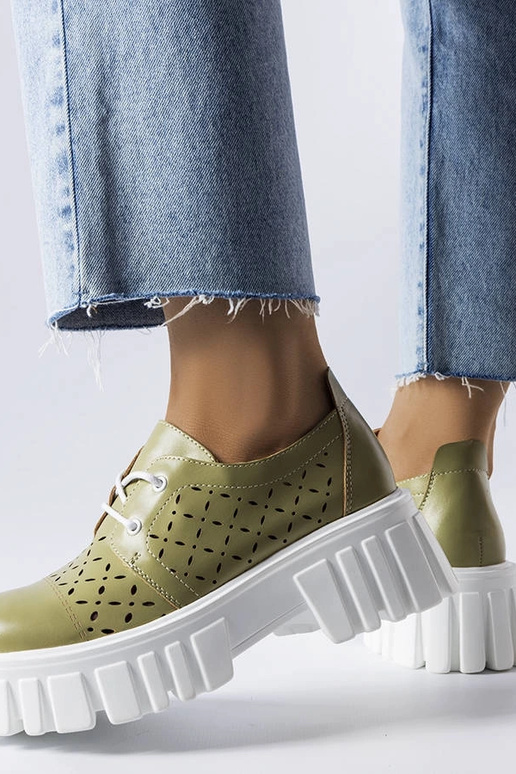 Grønne gennembrudte chunky Camus sko Grønne gennembrudte chunky Camus sko