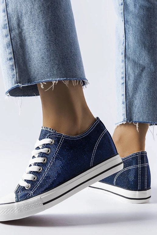 Marineblaue Glitzer-Keilsneakers Crete Marineblaue Glitzer-Keilsneakers Crete