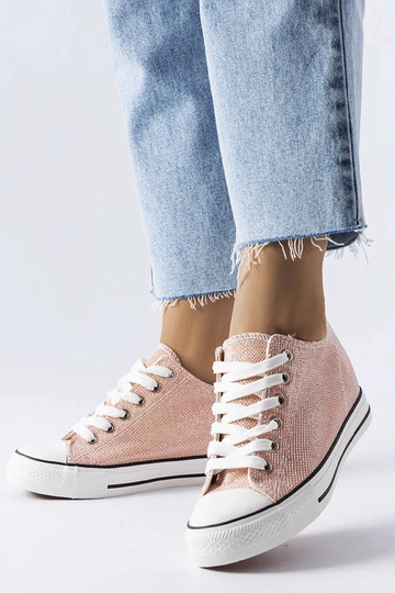 Pink glitter wedge sneakers...