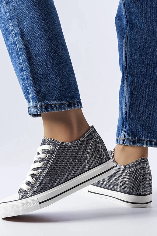 Sort glitter Crete wedge sneakers Sort glitter Crete wedge sneakers